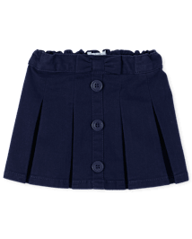 Toddler Girls Uniform Button Pleated Skort