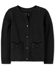 Toddler Girls Uniform Long Sleeve Bow Cardigan BLACK The Children s Place CA