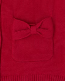 Cardigan à nœud uniforme pour toute-petite fille