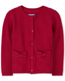 Cardigan à nœud uniforme pour toute-petite fille