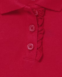 Lot de 2 polos uniformes en piqué à volants pour bébé et toute-petite fille