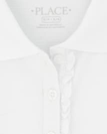 Polo de piqué con volantes de uniforme para niñas, paquete de 2