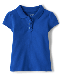 Toddler Girls Uniform Ruffle Pique Polo