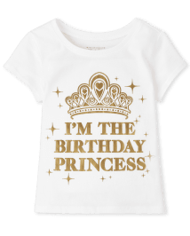 Baby And Toddler Girls Mommy And Me Foil Birthday Princess Graphic Tee