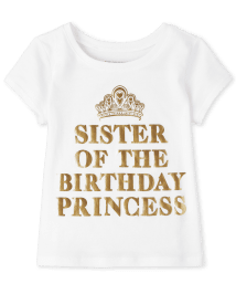 T-shirt graphique anniversaire sœur pour bébé et toute-petite fille