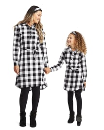 Womens Matching Family Buffalo Plaid Shirt Dress