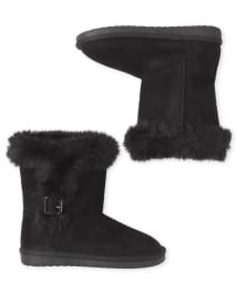 Bottes en fausse fourrure à boucle pour fille