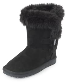 Bottes en fausse fourrure à boucle pour fille