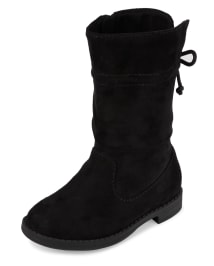 Bottes hautes souples en faux suède pour toute-petite fille