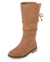 Girls Faux Suede Tall Slouch Boots CHESTNUT The Children s Place CA