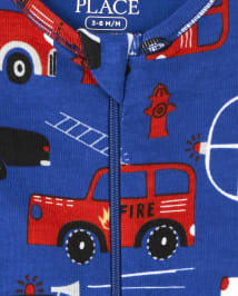 Baby And Toddler Boys Long Sleeve Police Snug Fit Cotton Footed One Piece Pajamas BLUE The Children s Place CA