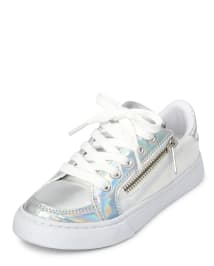 Girls metallic sneakers cheap