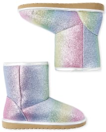 Glitter rainbow boots best sale