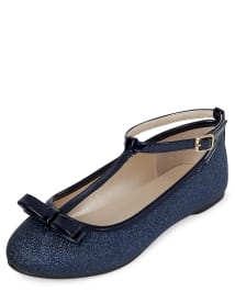 Girls navy ballet pumps store