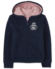 Girls fleece lined hoodie outlet