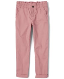 Pink paperbag discount waist pants