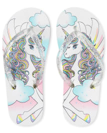 Unicorn flip flops for girls deals