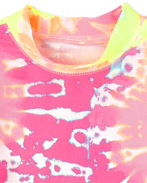 Maillot de bain Rashguard tie-dye pour fille