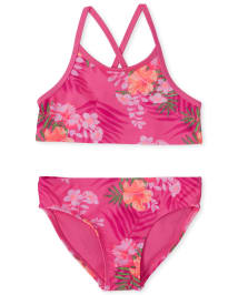 Maillot de bain bikini fleuri pour fille