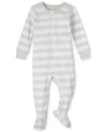 Pyjama une pièce en coton rayé assorti pour bébé et tout-petit unisexe