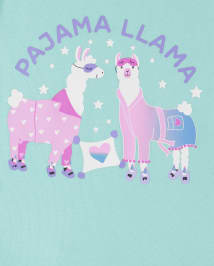 Girls Short Sleeve Pajama Llama Snug Fit Cotton Pajamas BLUE The Children s Place CA
