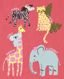 Baby And Toddler Girls Animals Graphic Tee 3-Pack