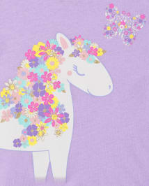 Baby And Toddler Girls Short Sleeve Unicorn Graphic Tee