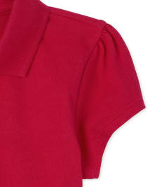 Polo de piqué con volantes de uniforme para niñas, paquete de 4