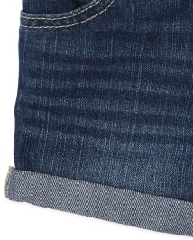 Toddler Girls Roll Cuff Denim Shortie Shorts 2-Pack
