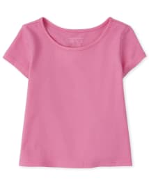 Toddler Girls Short Sleeve Print Basic Layering Tee 4-Pack