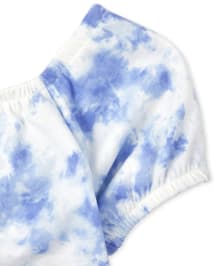 Girls Tie Dye Ruched Top