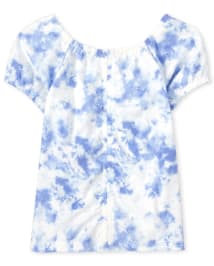 Girls Tie Dye Ruched Top