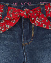 Short en jean avec ceinture pour fille