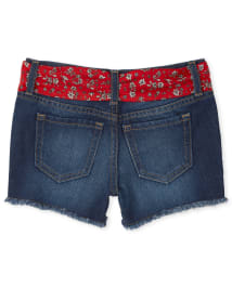 Short en jean avec ceinture pour fille