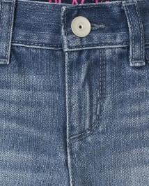Short midi en denim bicolore pour fille