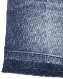 Short midi en denim bicolore pour fille