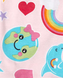 Baby And Toddler Girls Earth Snug Fit Cotton Pajamas 2-Pack