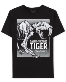 T-shirt graphique tigre à dents de sabre pour garçon