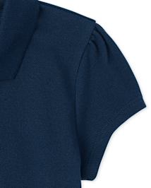 Girls Uniform Ruffle Pique Polo 4-Pack - Plus