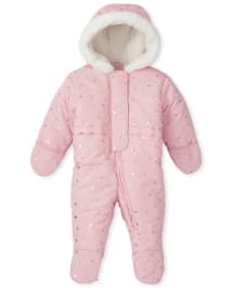 Baby Girls Long Sleeve Faux Fur Hooded Snowsuit LT PLUM The Children s Place CA