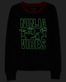 Boys Glow Ninja Snug Fit Cotton Pajamas