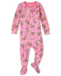 Pyjama une piece en coton ajuste a manches longues pour bebes et petites filles CRUISEPINK The Children s Place CA
