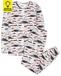 Unisex Adult Matching Family Long Sleeve Glow In The Dark Halloween Mummy Cotton Pajamas WHITE The Children s Place CA