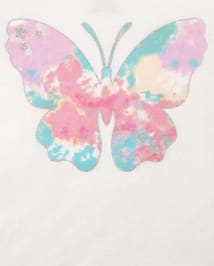 Lot de 2 hauts motif panda et papillon pour petites filles