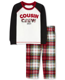 Unisex Baby And Toddler Christmas Long Sleeve Cousin Crew Snug Fit Cotton And Fleece Pajamas BLACK The Children s Place CA