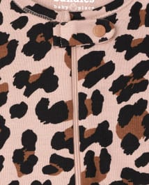 Baby And Toddler Girls Leopard Snug Fit Cotton One Piece Pajamas 2-Pack