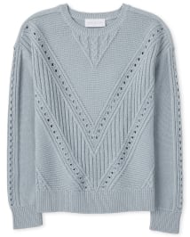 Girls Chevron Stitched Sweater