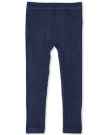 Girls Faux Denim Knit Fleece Lined Leggings MULTI CLR The Children s Place CA
