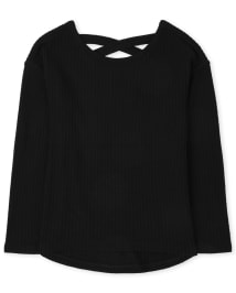 Girls Cross Back Lightweight Sweater