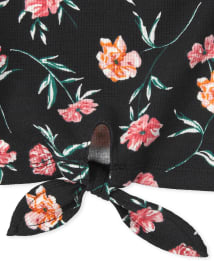 Tie front thermal top top